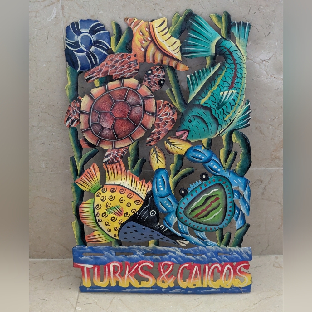 Colorful Turks & Caicos Tin Wall Art